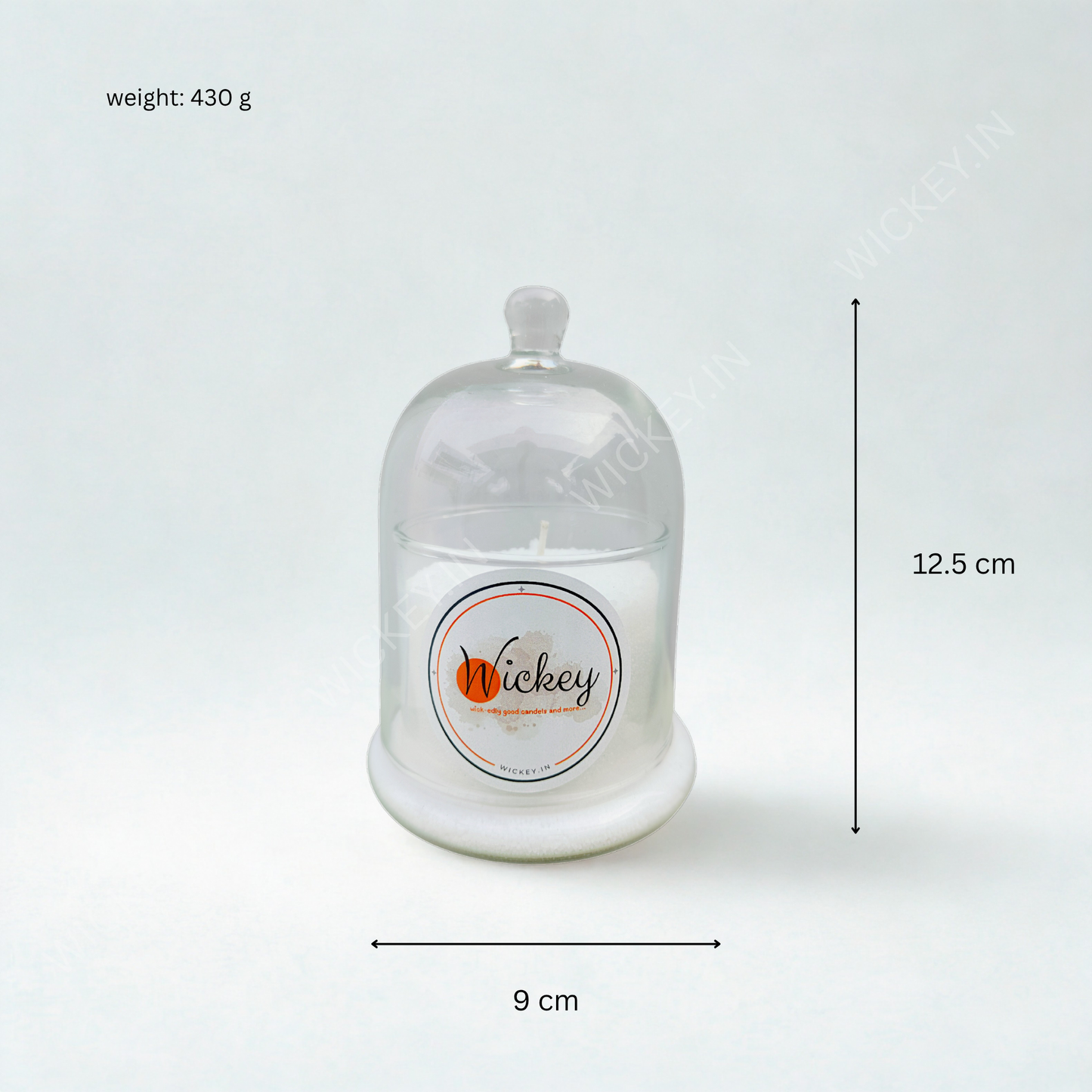 White Sand Wax Glass Bell Jar Candle | White Musk Fragrance