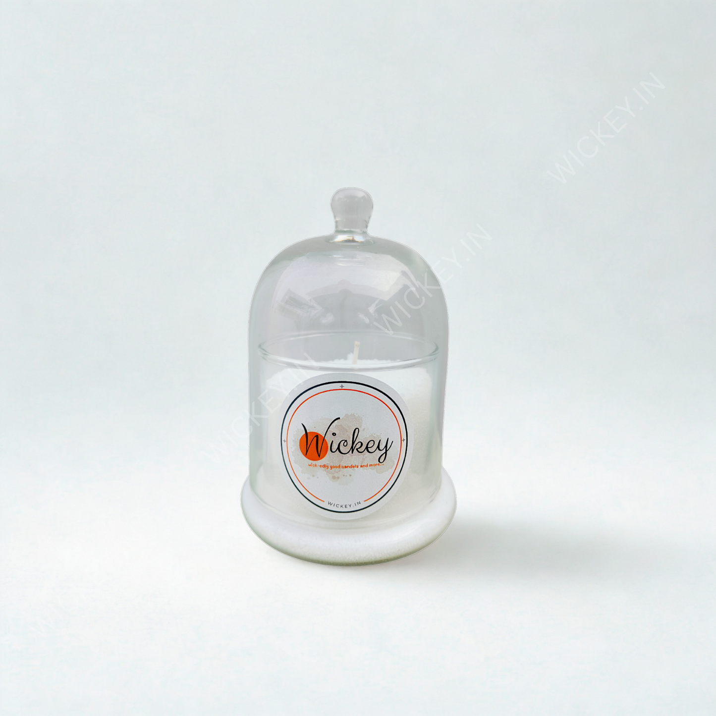 White Sand Wax Glass Bell Jar Candle | White Musk Fragrance