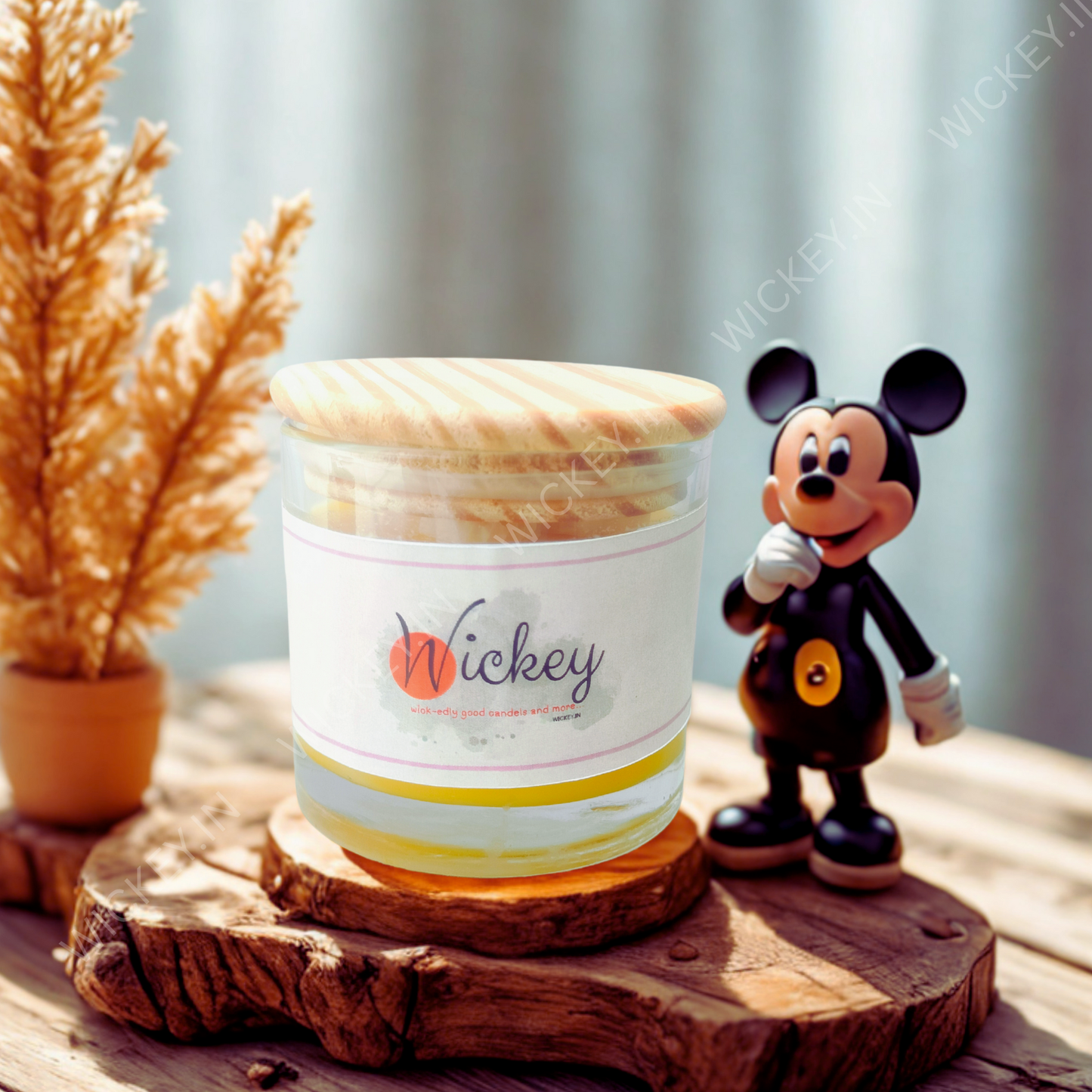 Wooden Head Glass Jar Scented Candle