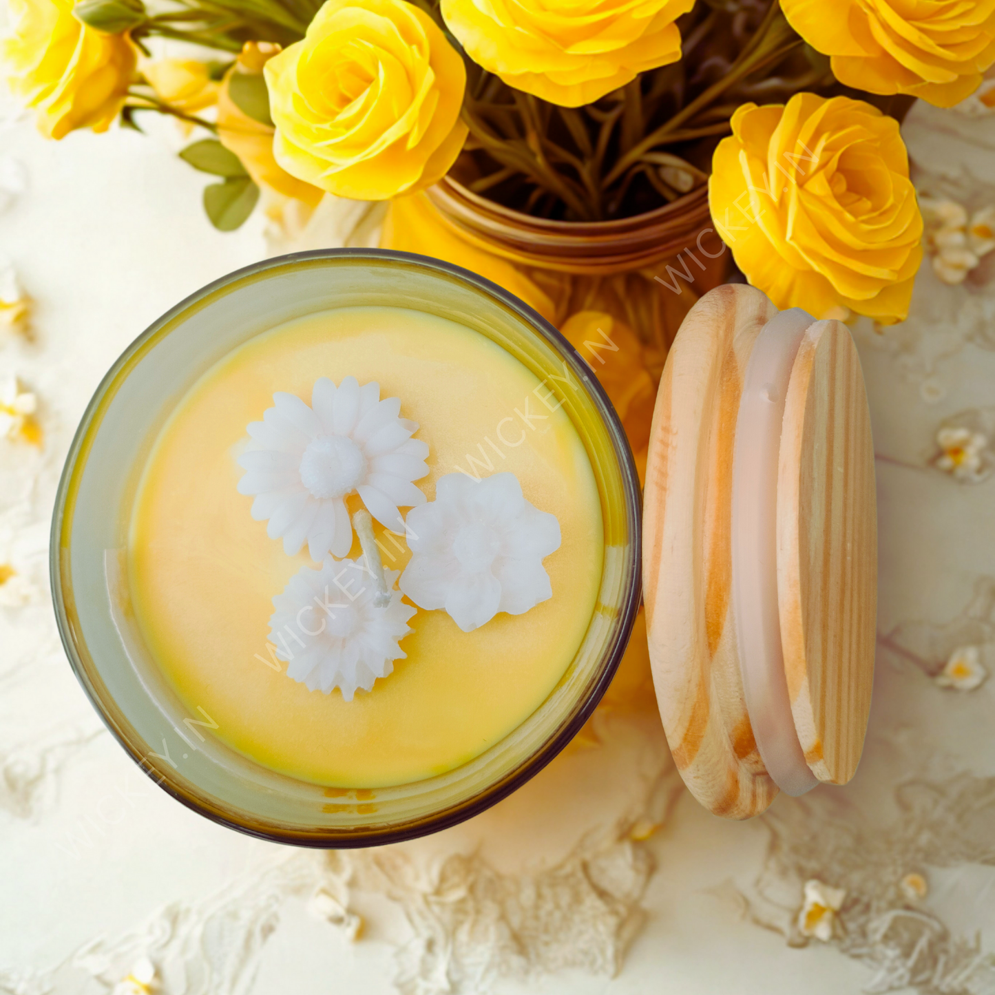 Wooden Head Glass Jar Scented Candle