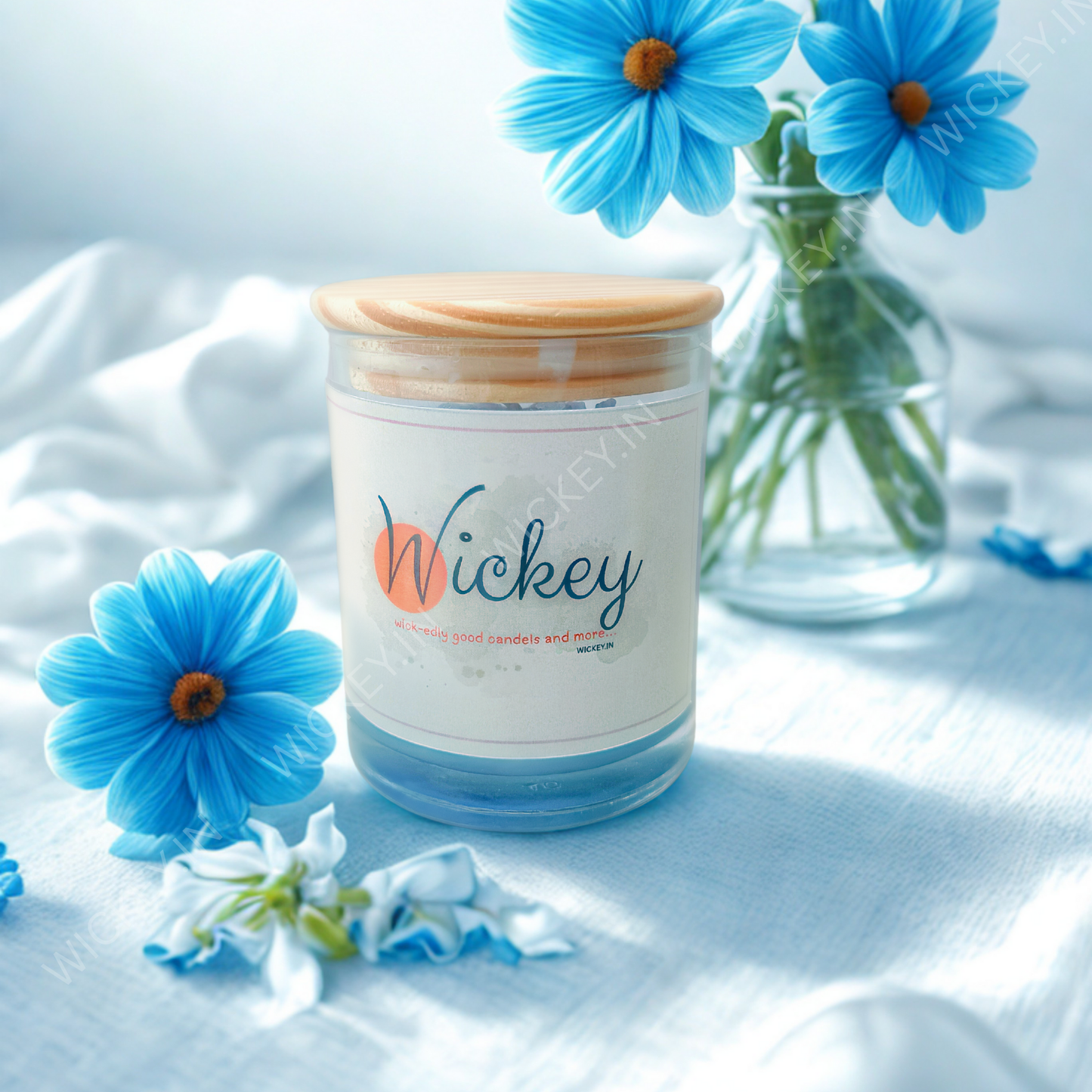 Wooden Head Glass Jar Scented Candle