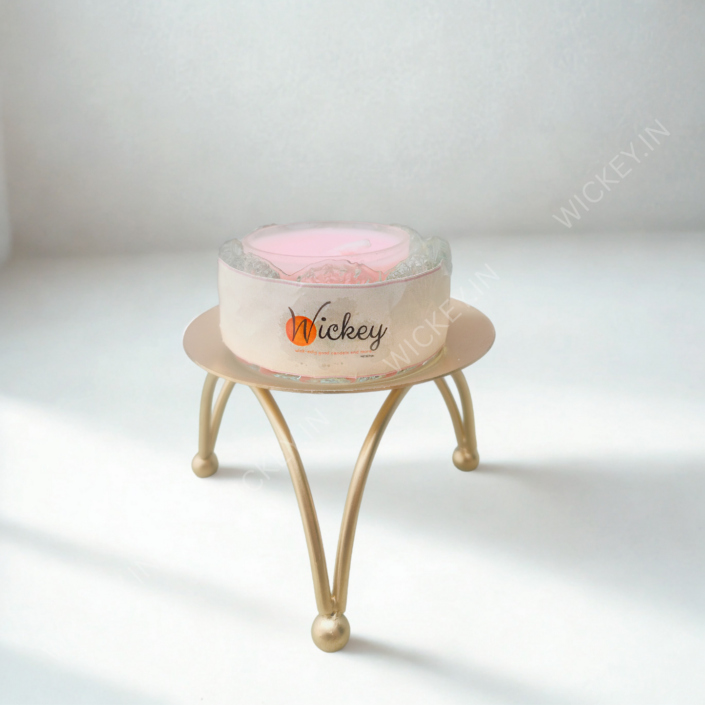 Glass T-light Holder with Metal stand