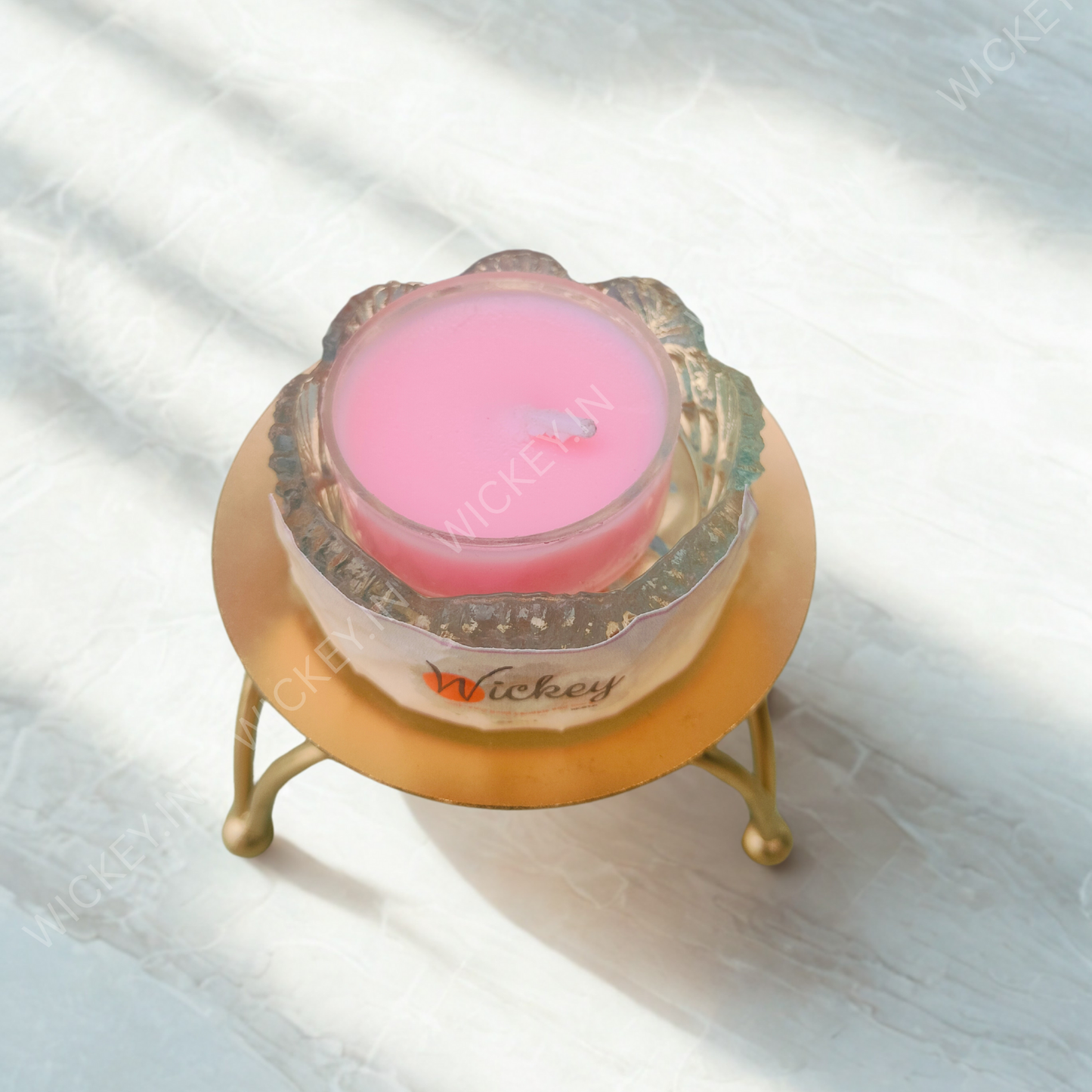 Glass T-light Holder with Metal stand