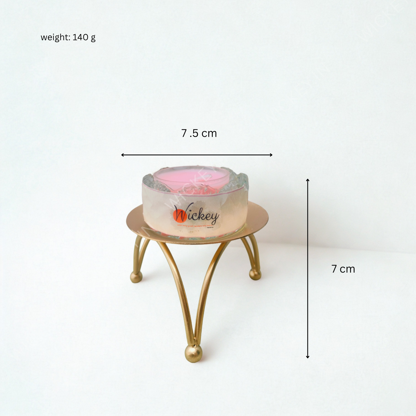 Glass T-light Holder with Metal stand