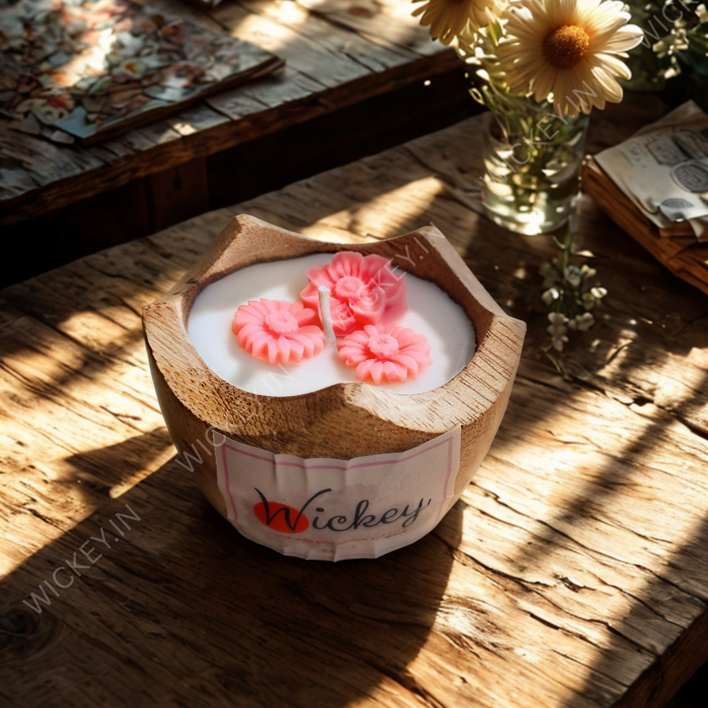 Wooden Luxury Cup Candle | Sandalwood Fragrance